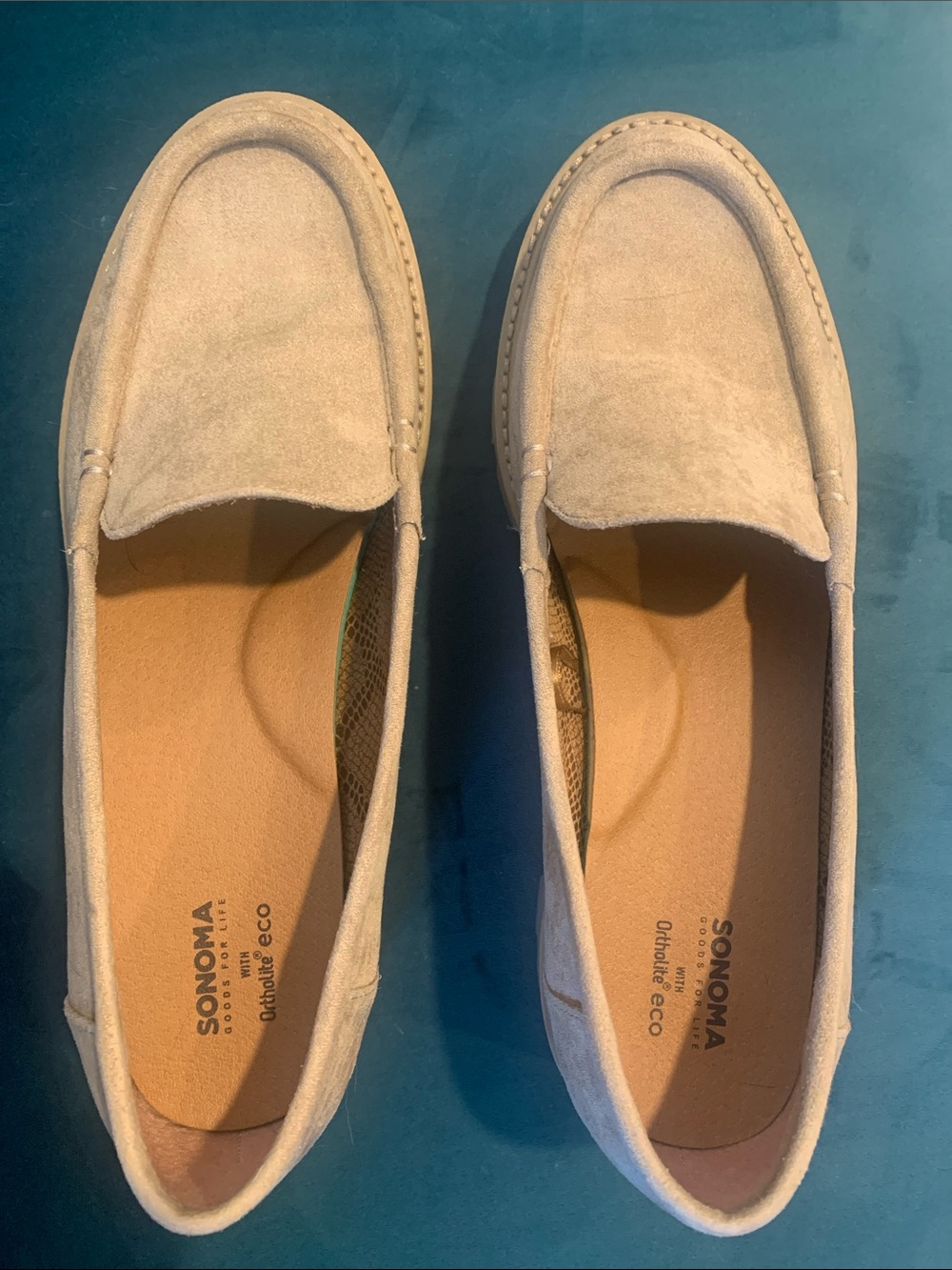 Sonoma Women's Taupe Suede Slip-On Loafers